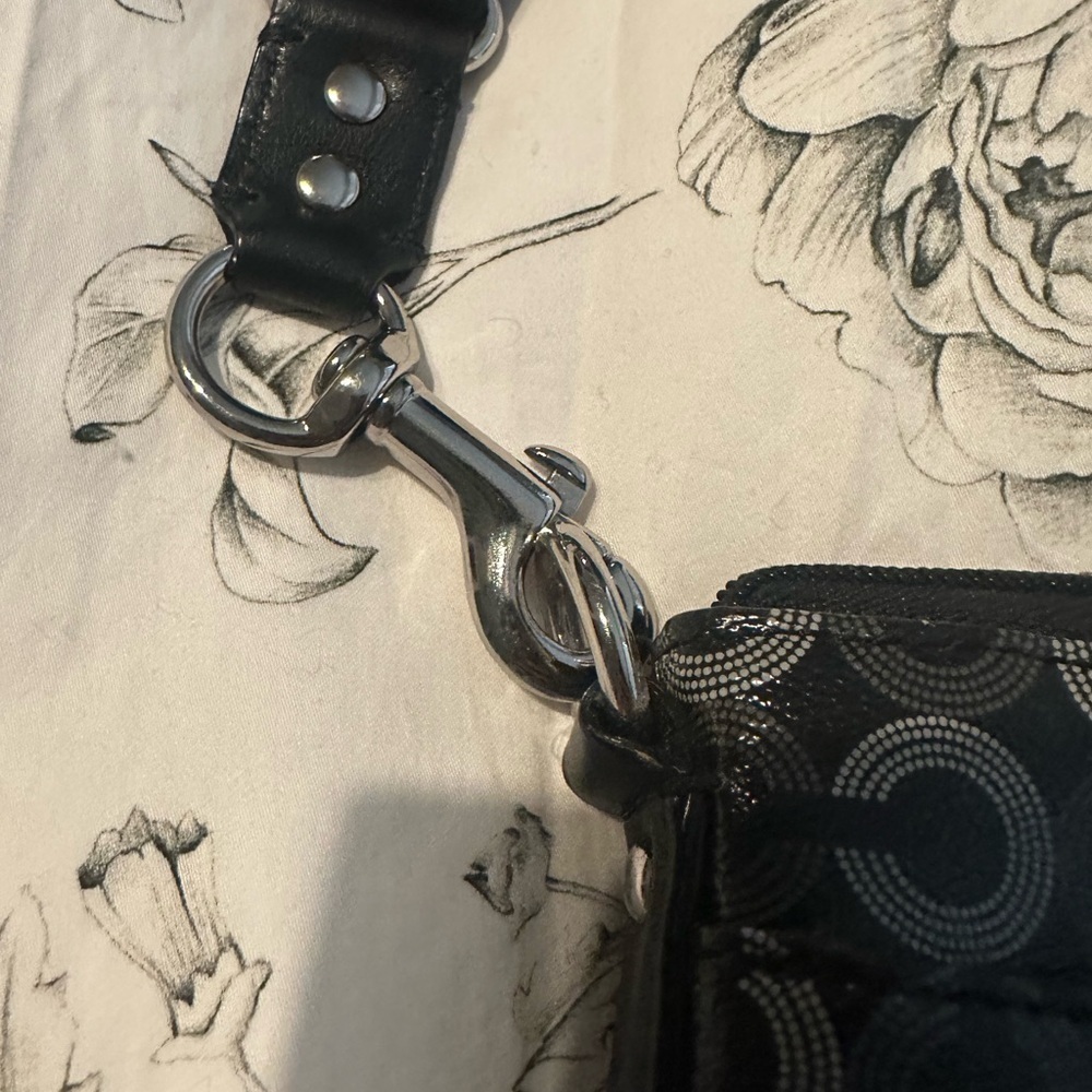 Coach Black Op Art Signature Crossbody Bag - Picture 6 of 12